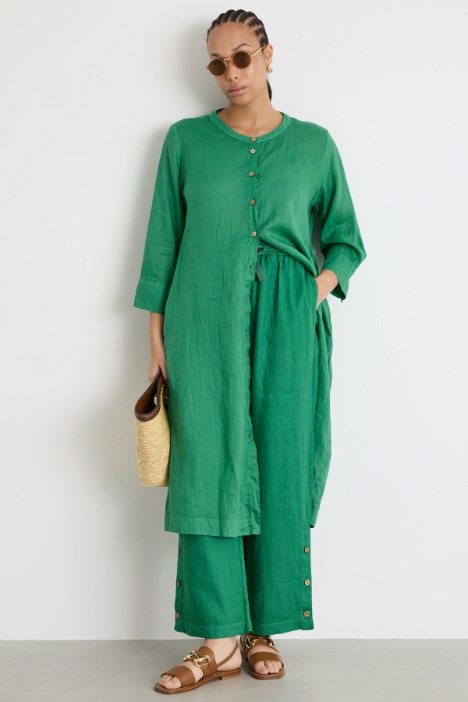 Ramie Shirt Dress with Slip Intrend