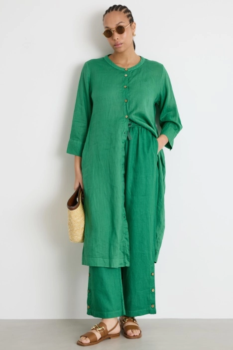 Ramie Shirt Dress with Slip - Intrend