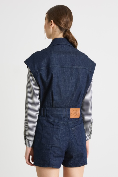 Mini tuta in jeans con zip