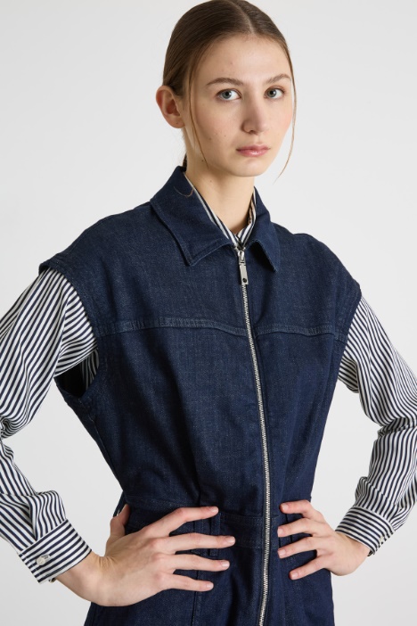 Mini tuta in jeans con zip