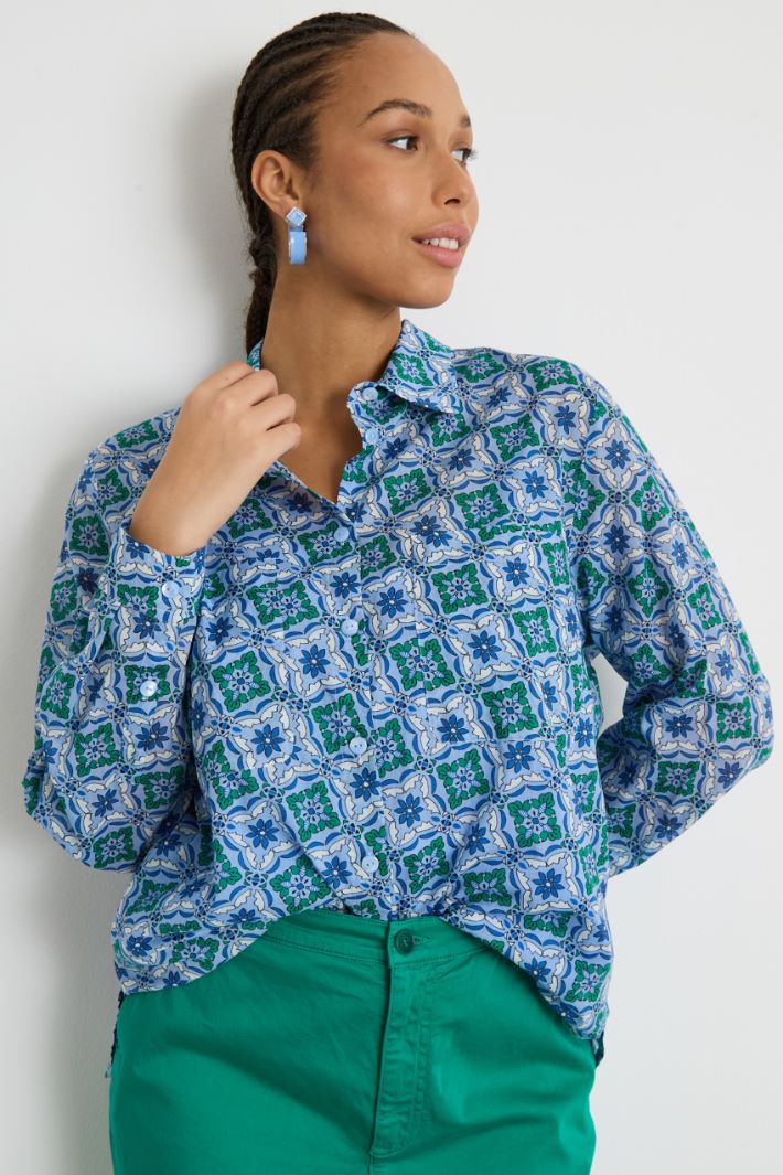 Camicia in mussola stampata Intrend - 2