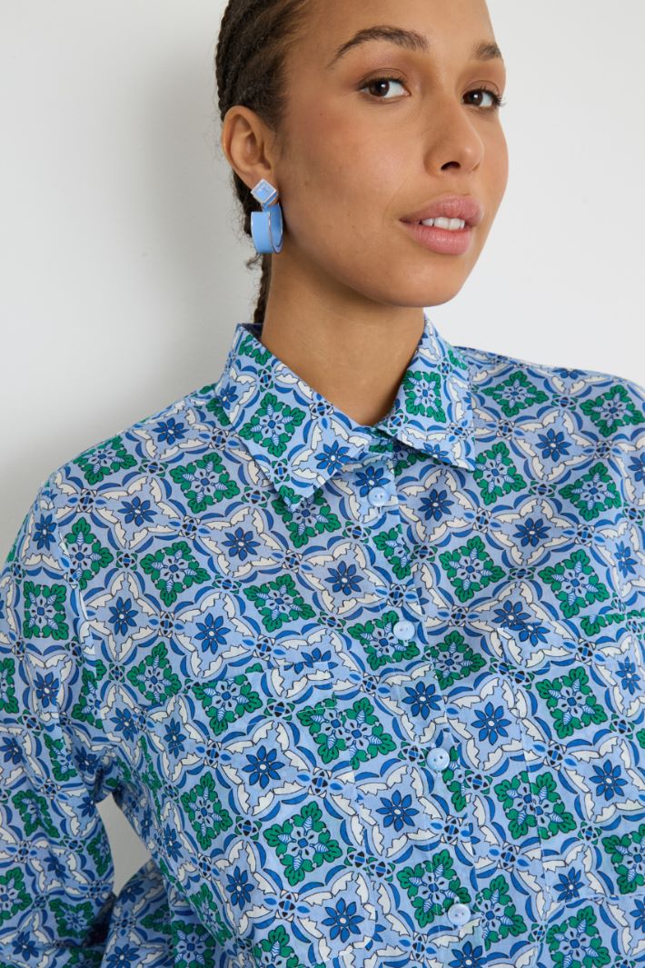 Camicia in mussola stampata Intrend - 3