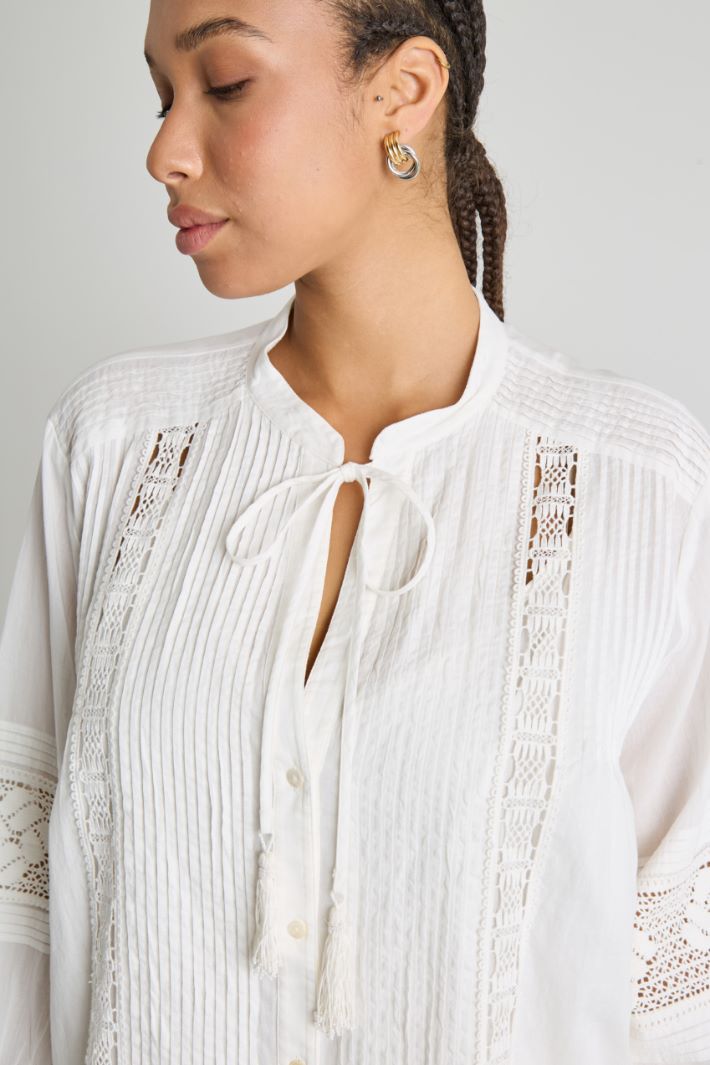 Casacca in mussola con inserti in pizzo Intrend - 3