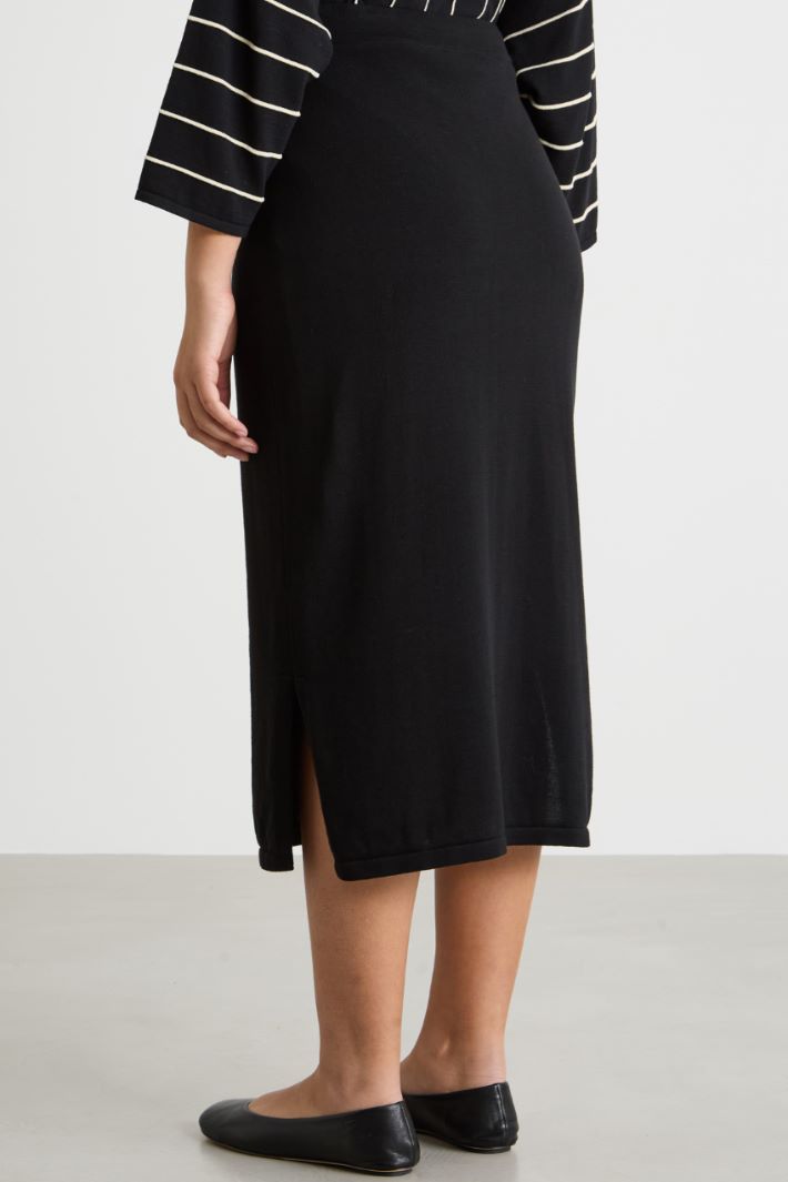 Knit cotton crepe skirt Intrend - 4