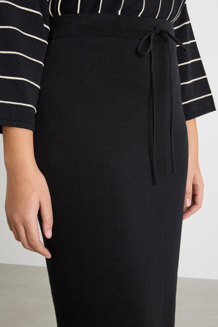 Knit cotton crepe skirt Intrend - 3