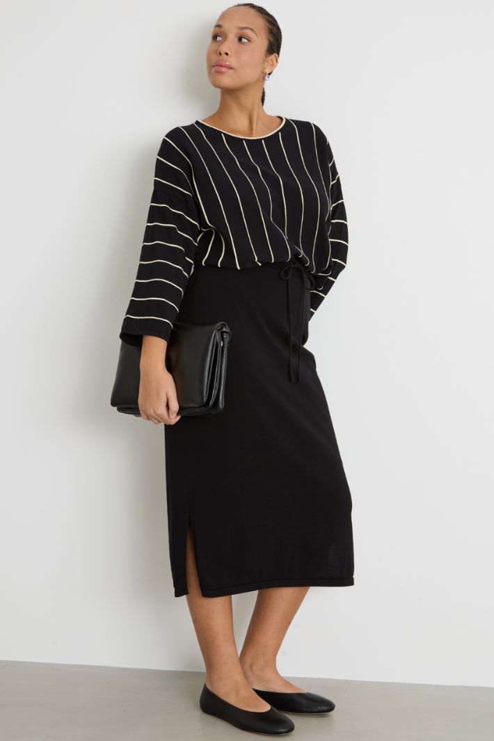 Knit cotton crepe skirt Intrend