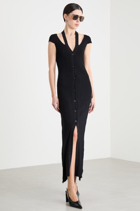 Cut-out knit maxi dress Intrend