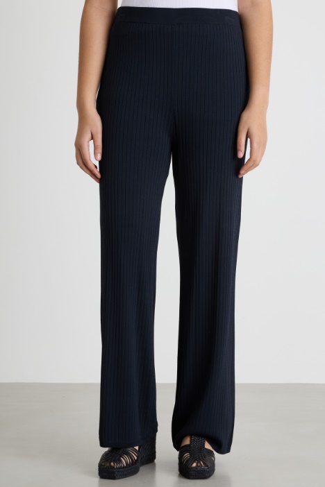 Pantalone in maglia a coste