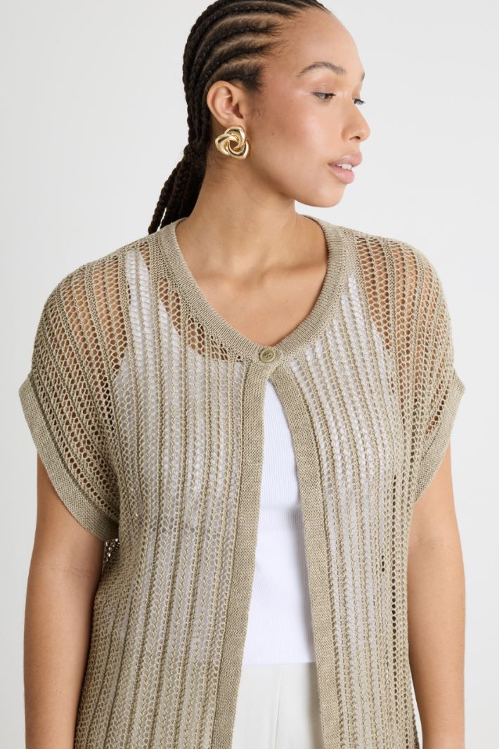 Cardigan lungo con punto traforato Intrend - 3