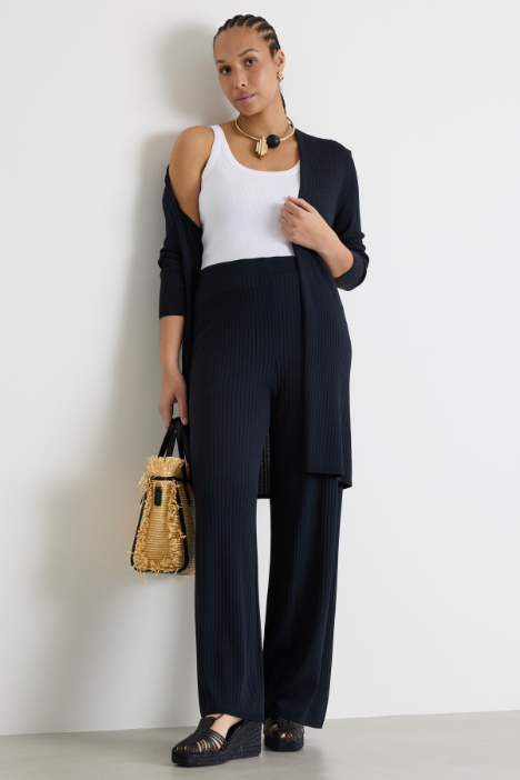 Cardigan open-front a coste Intrend