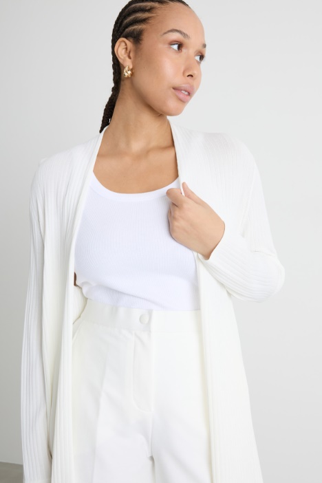 Cardigan open-front a coste