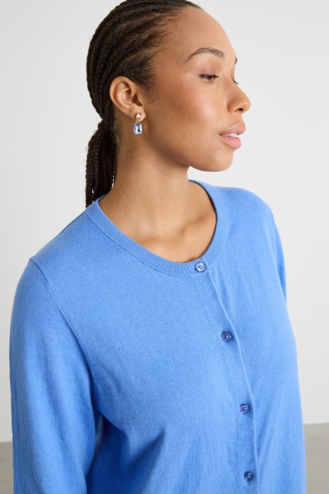 Cardigan dritto con scollo tondo