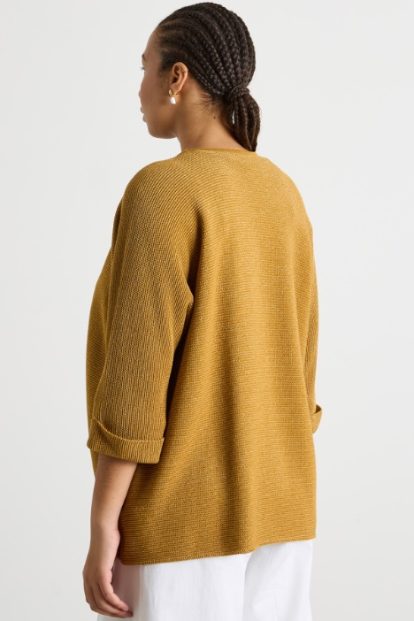 Cardigan cocoon in filato crepe