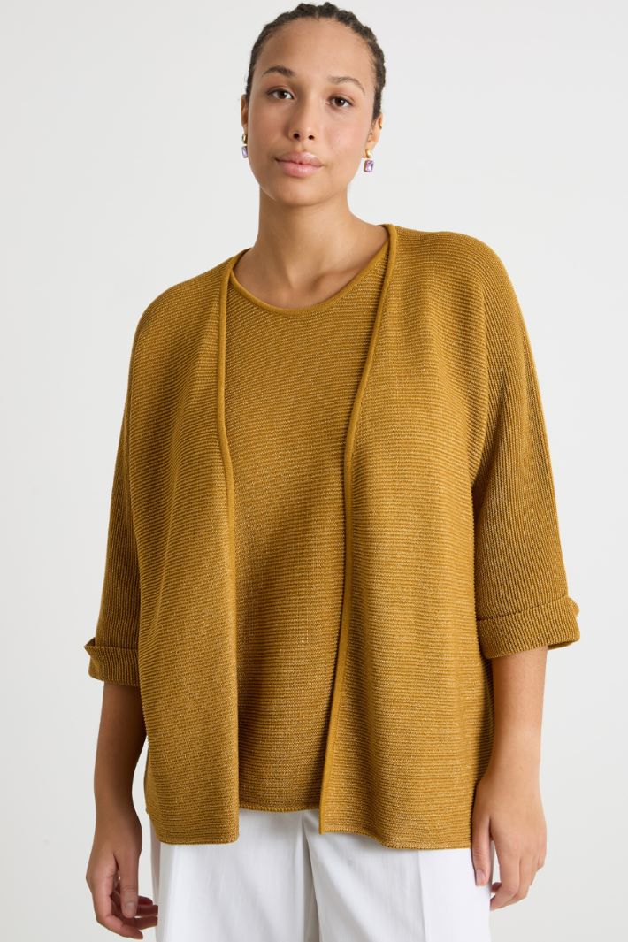 Cocoon cardigan in crepe yarn Intrend - 2