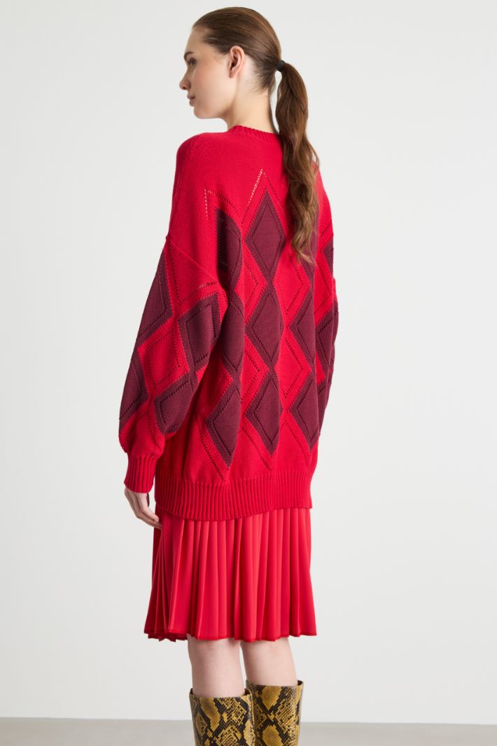 Oversized diamond-pattern jumper Intrend - 4