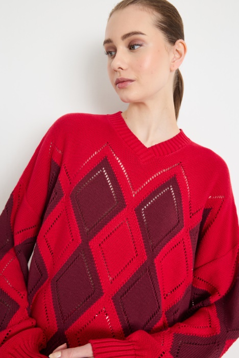 Maglia oversize a rombi