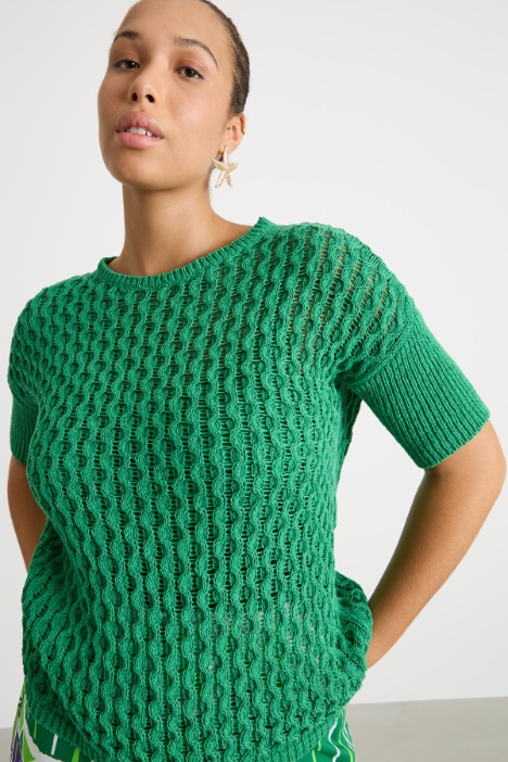 Maglia in fettuccia a punto traforato