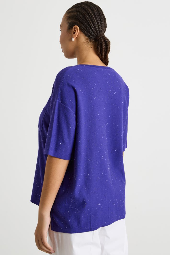 Micro-sequin knitted top Intrend - 4