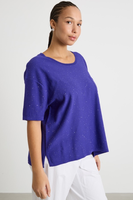 Micro-sequin knitted top Intrend