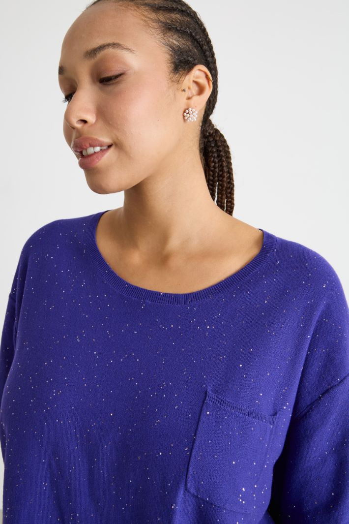 Micro-sequin knitted top Intrend - 3