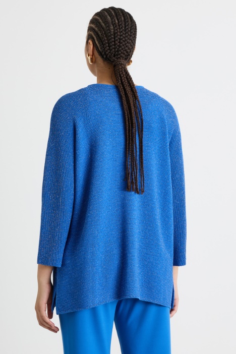 Top de punto de manga tres cuartos