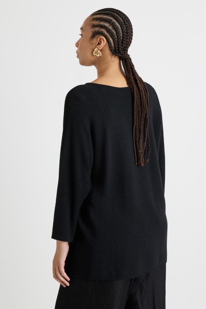 Crepe-Knit Cotton Jumper Intrend - 4