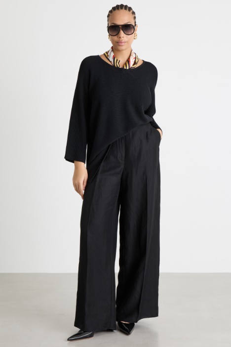 Crepe-Knit Cotton Jumper Intrend