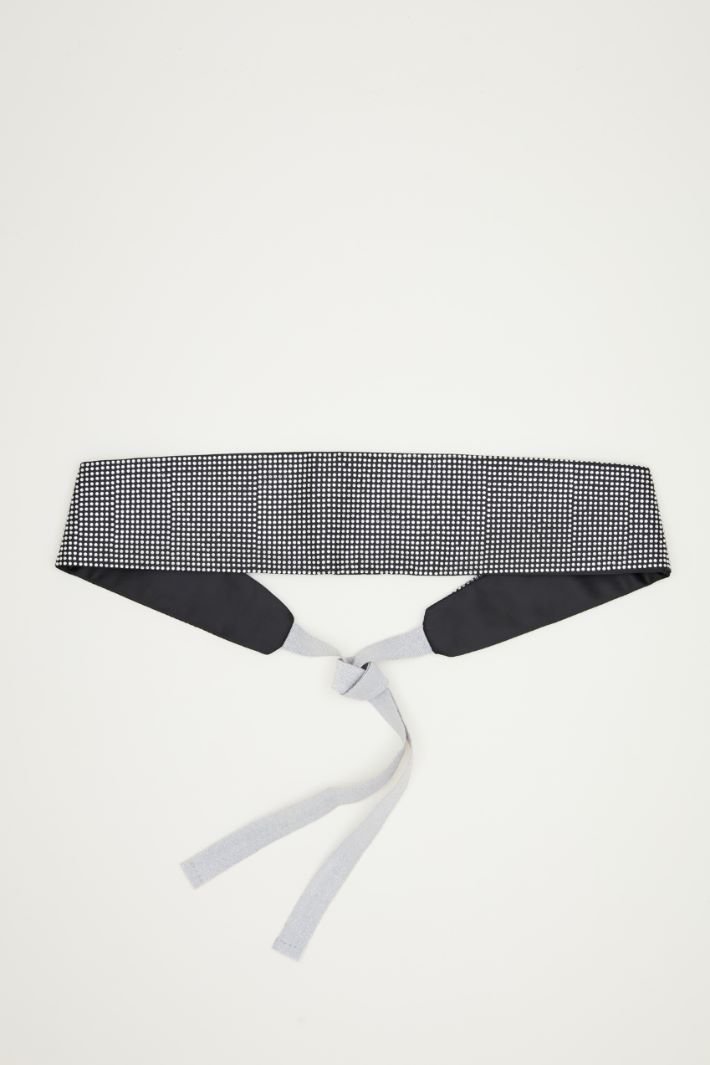 Cintura in raso con strass Intrend