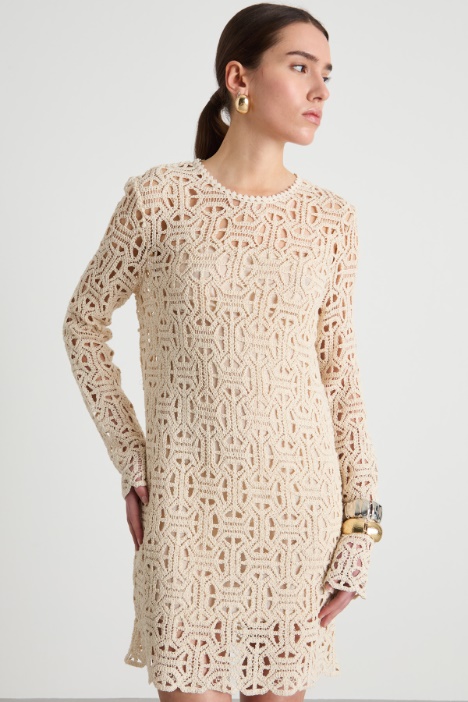 Abito in jersey macramè