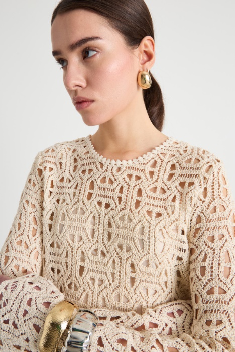 Abito in jersey macramè