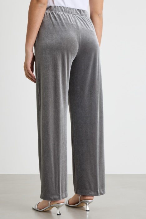 Pantalone ampio in jersey di velluto fluido