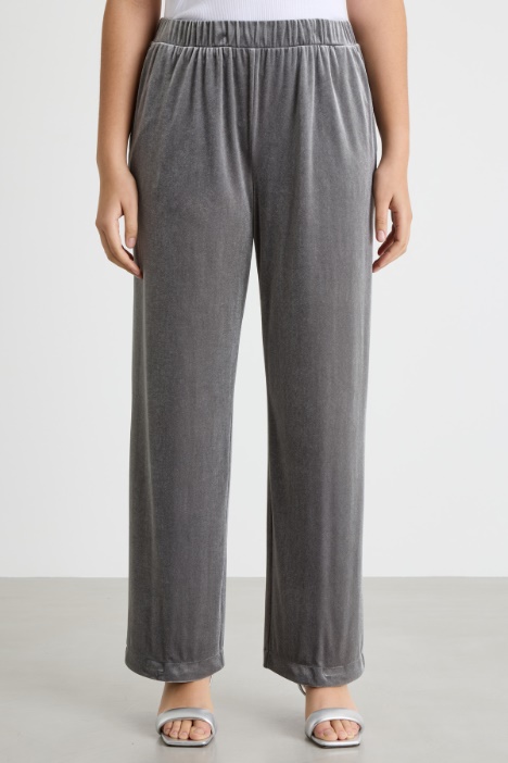 Pantalone ampio in jersey di velluto fluido