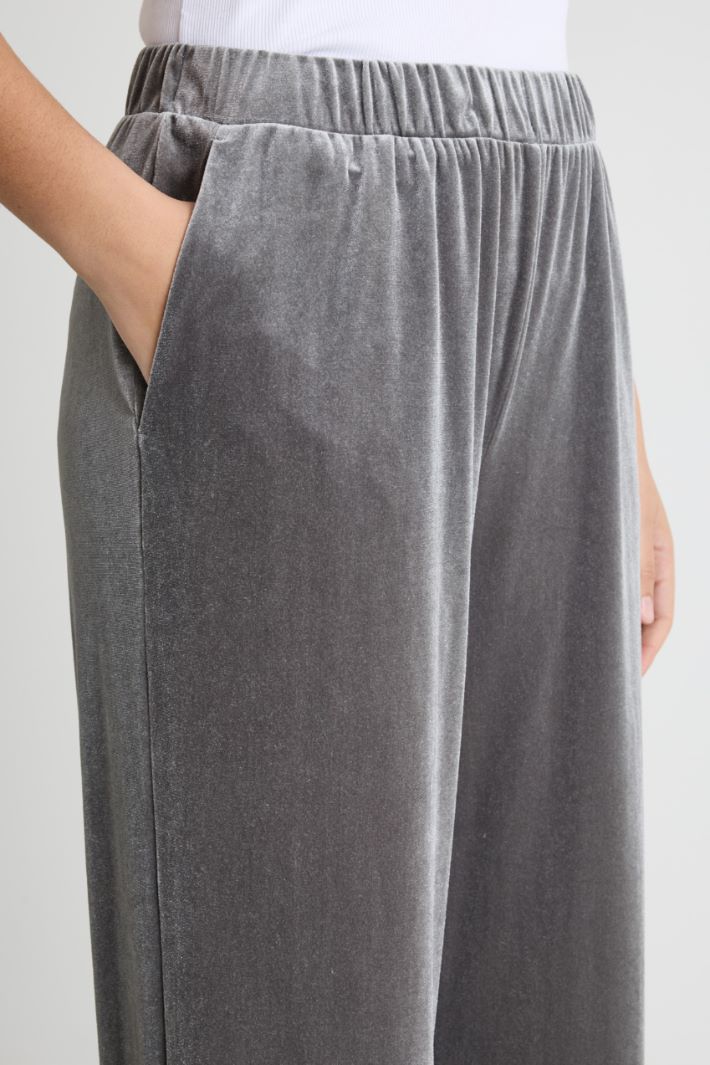 Pantalone ampio in jersey di velluto fluido Intrend - 3
