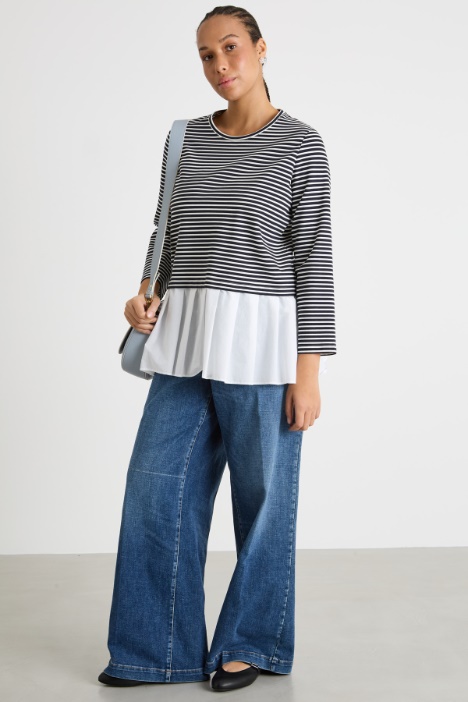 Jersey and poplin sweatshirt Intrend