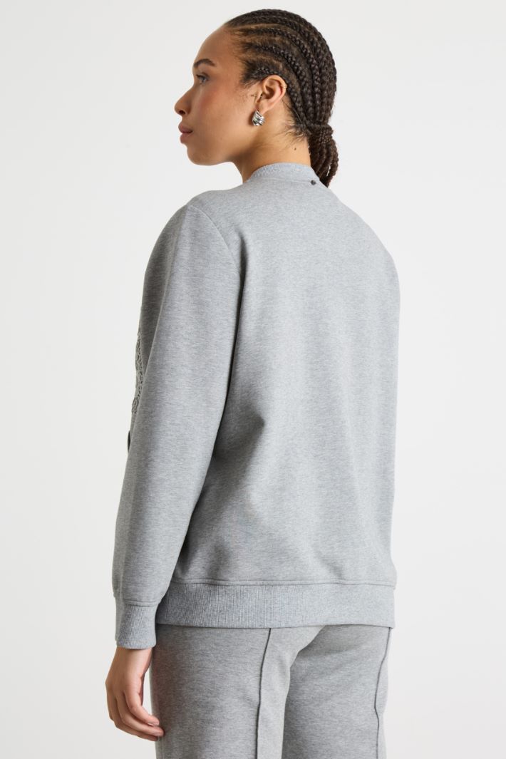 Embroidered jersey sweatshirt Intrend - 4