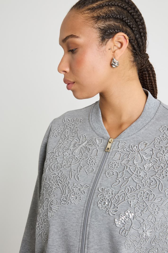 Embroidered jersey sweatshirt Intrend - 3