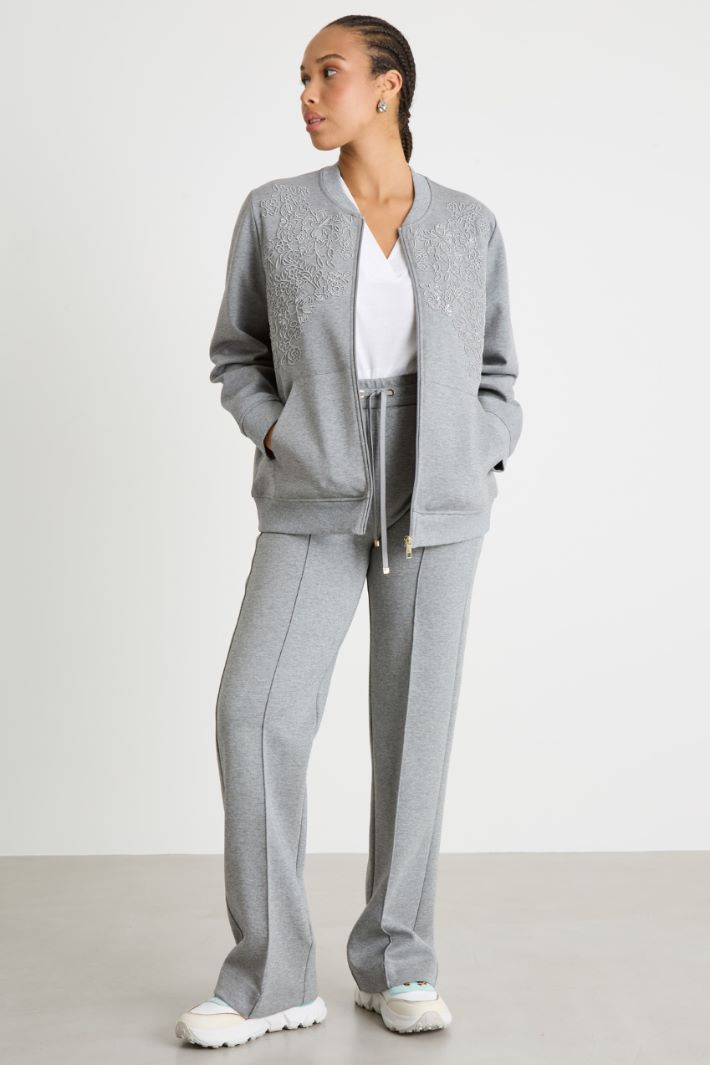 Embroidered jersey sweatshirt Intrend