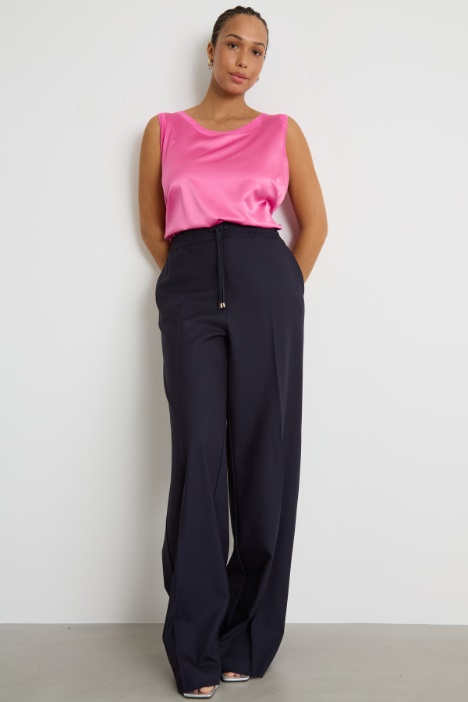 Top in jersey stretch e raso Intrend