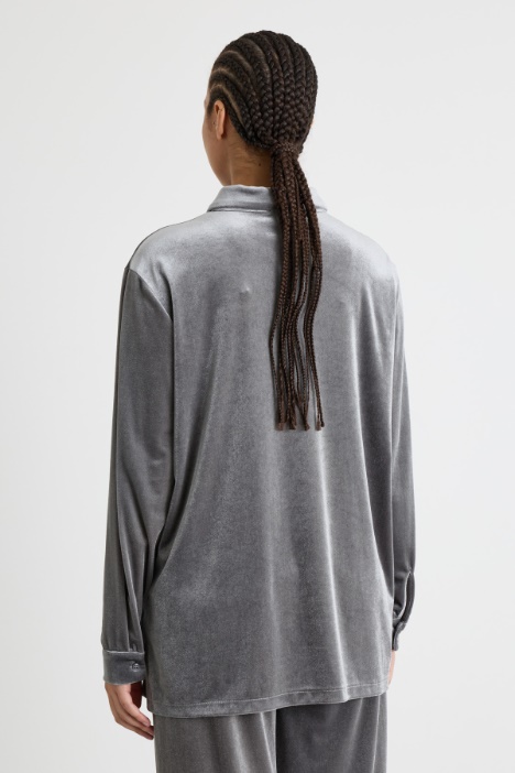 Camicia in jersey di velluto