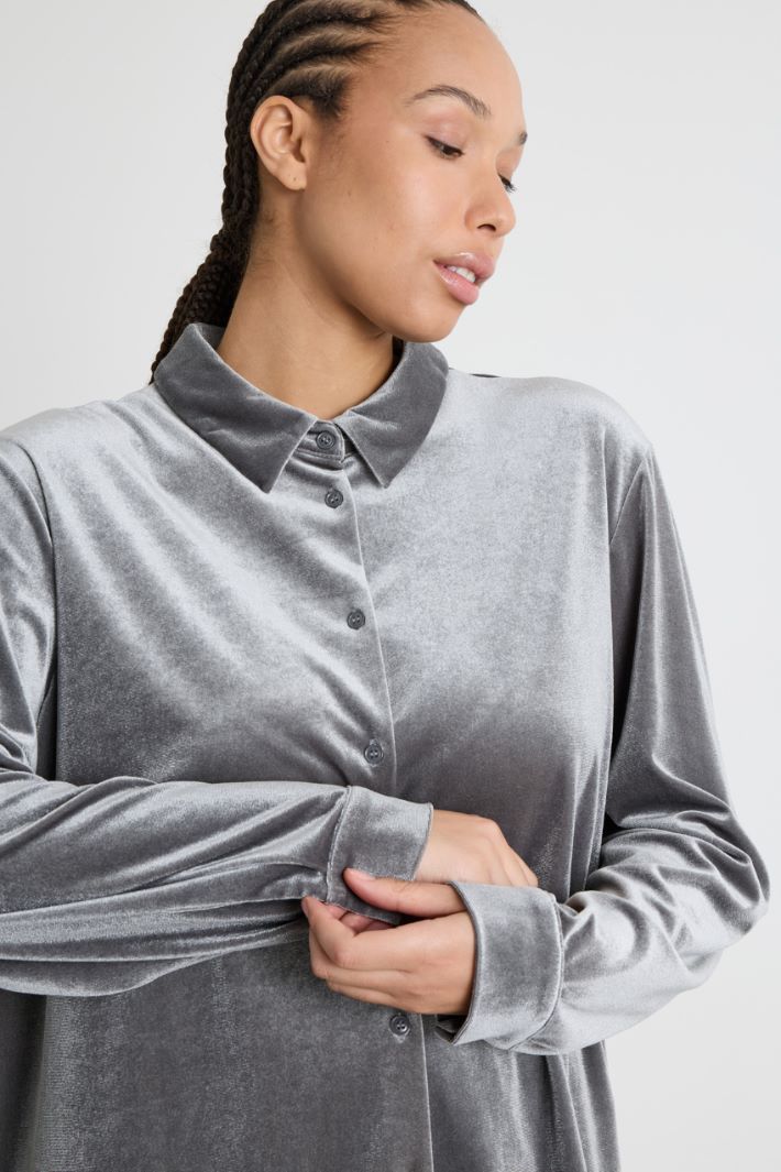 Camicia in jersey di velluto Intrend - 3