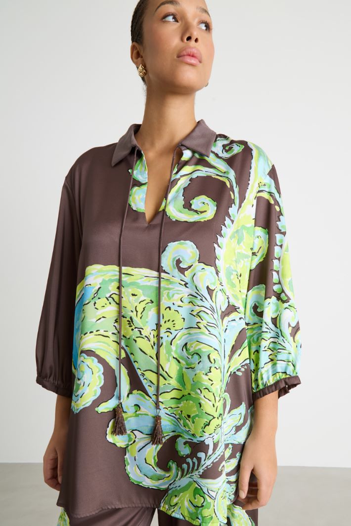 Polo bimateriale in twill e jersey Intrend - 2