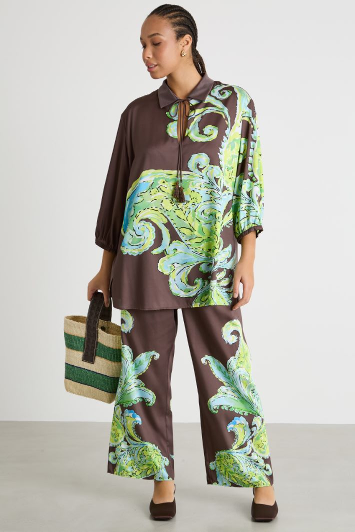 Polo bimateriale in twill e jersey Intrend