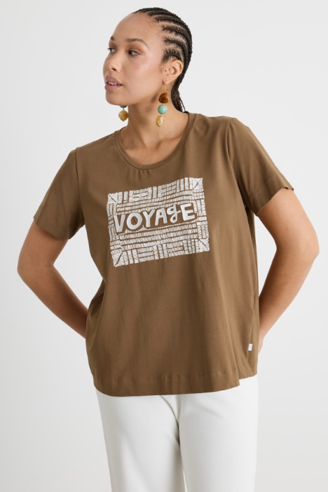 Jersey T-shirt with embroidery and print Intrend