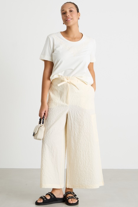 Jersey T-shirt with embroidery and print Intrend