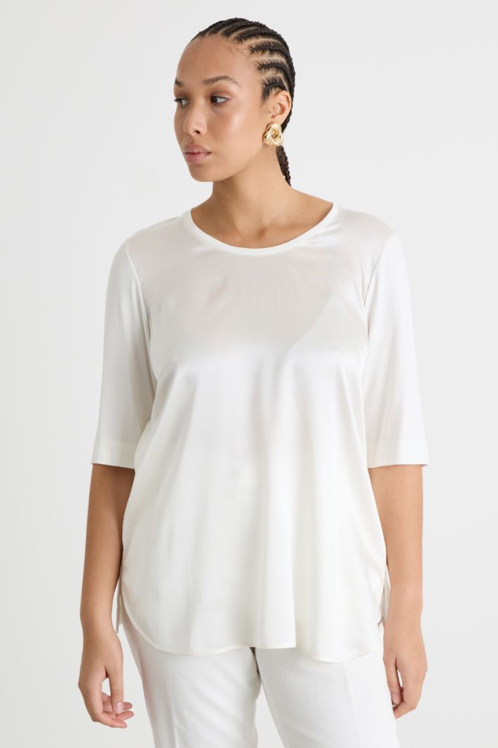 Jersey and satin T-shirt Intrend - 2