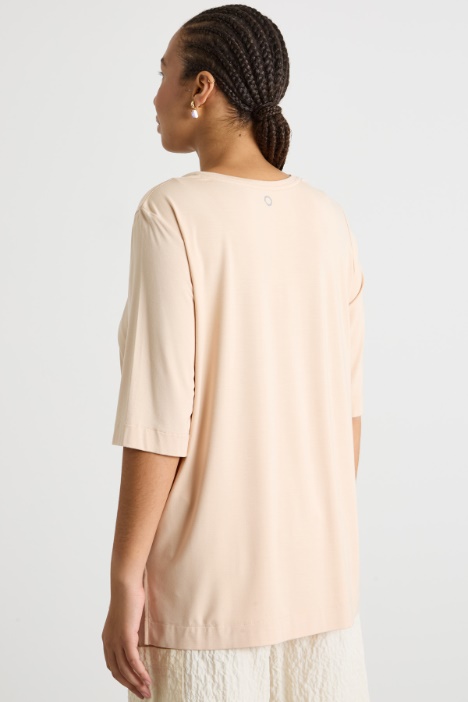 T-shirt in jersey e raso