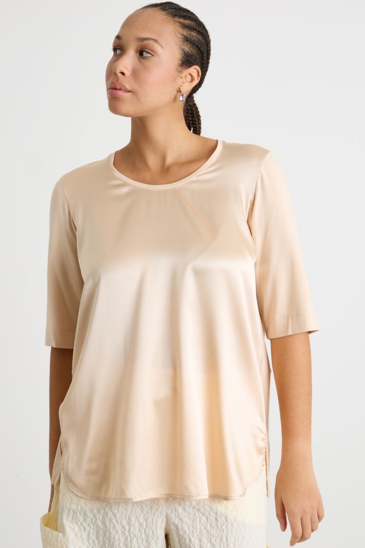 Jersey and satin T-shirt Intrend - 2