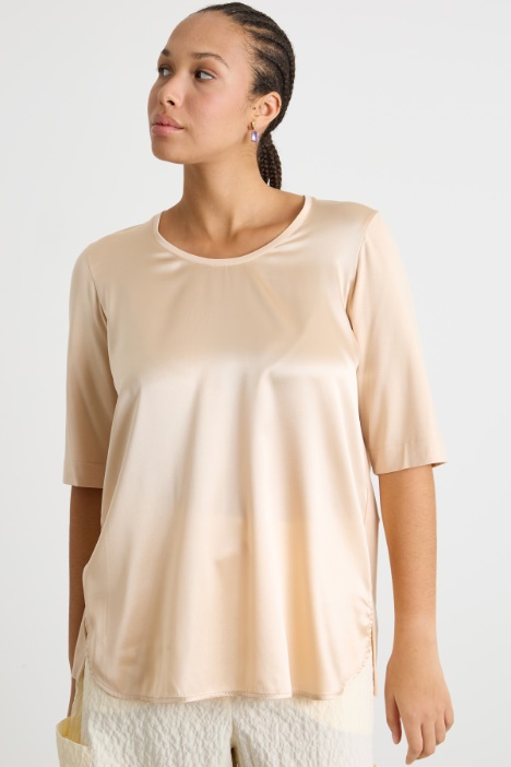 Jersey and satin T-shirt Intrend