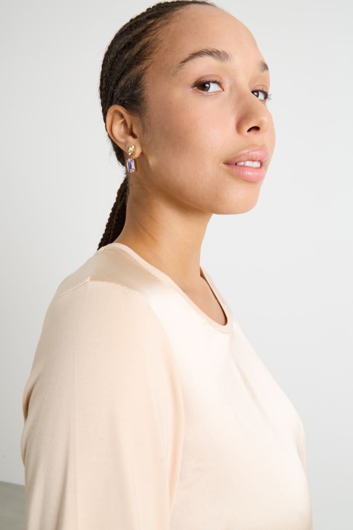 Jersey and satin T-shirt Intrend - 3