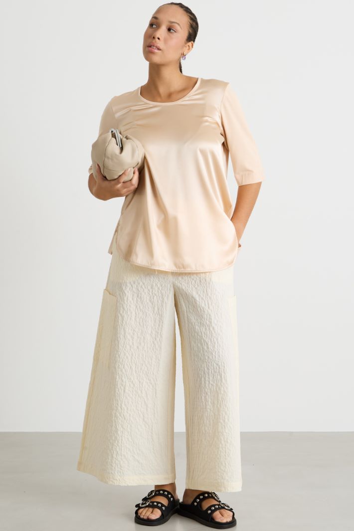 Jersey and satin T-shirt Intrend